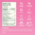 Nutrition facts label and product information for Blume Strawberry Matcha Superfood Powder on a pink background