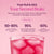 Blume SuperBelly Strawberry Hibiscus Gut-Building Hydration Powder with ice cubes on a pink background with health-related text.
