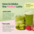 Instructions on how to make a perfect Blume Strawberry Matcha Superfood Latte with an iced and hot matcha latte and strawberries on a pink background.