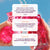 Hand holding Blume SuperBelly Strawberry Hibiscus Gut-Building Hydration Powder sachet and glass with customer reviews on a blue background